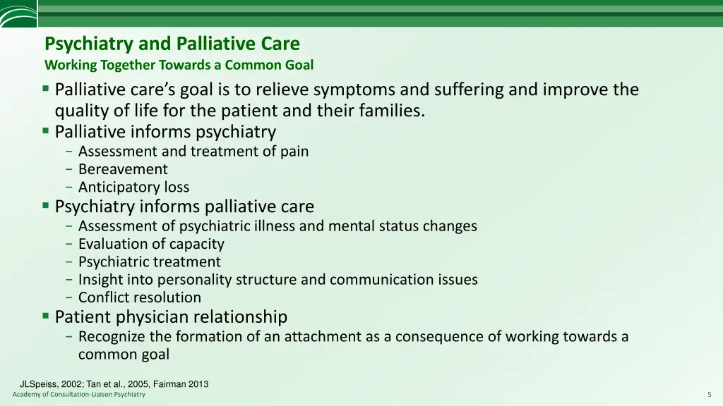 psychiatry and palliative care working together