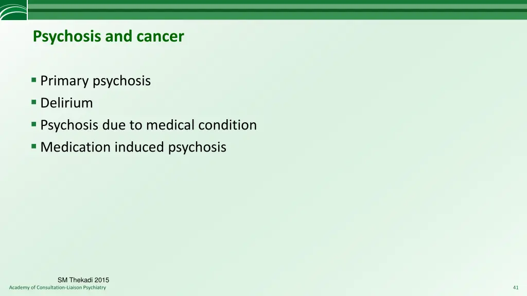 psychosis and cancer