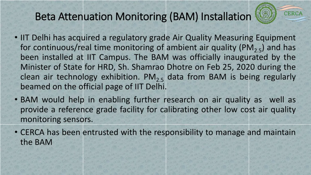 beta attenuation monitoring bam installation beta