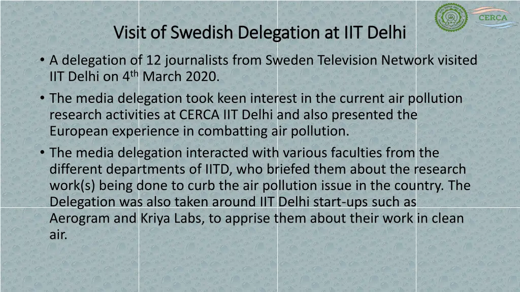 visit of swedish delegation at iit delhi visit