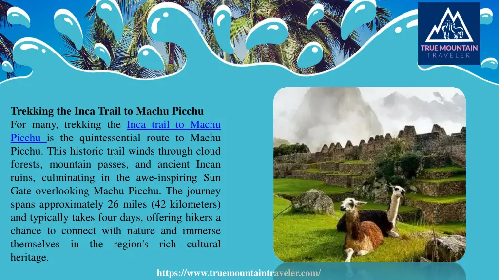 trekking the inca trail to machu picchu for many