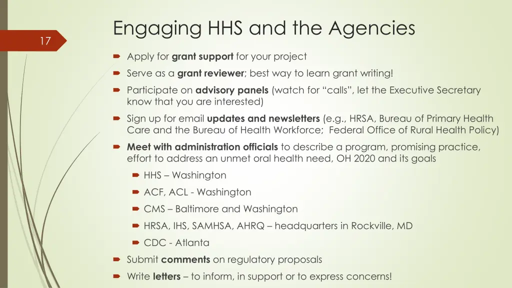 engaging hhs and the agencies