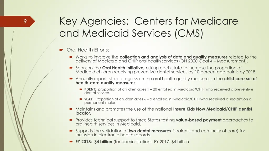 key agencies centers for medicare and medicaid