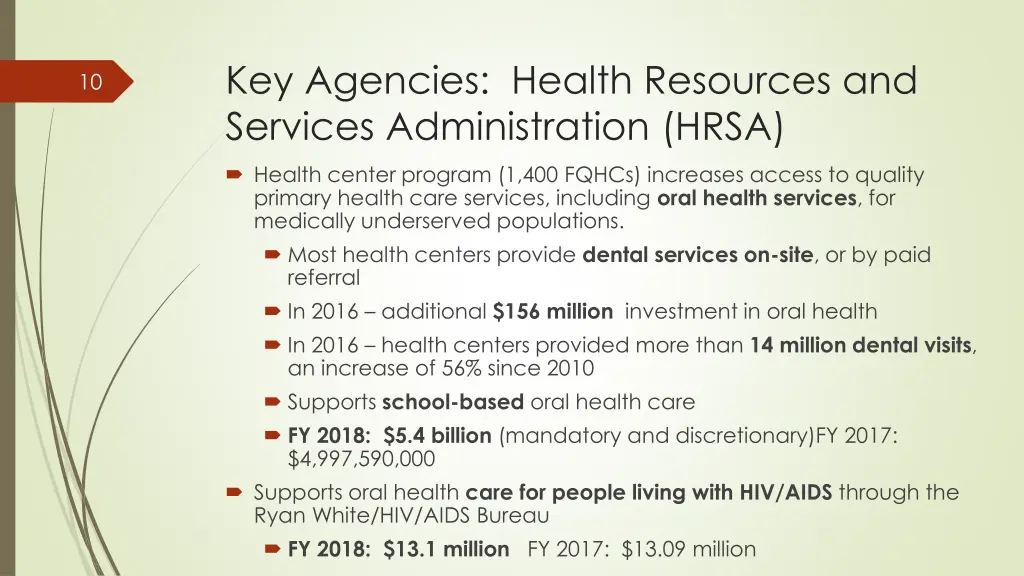 key agencies health resources and services