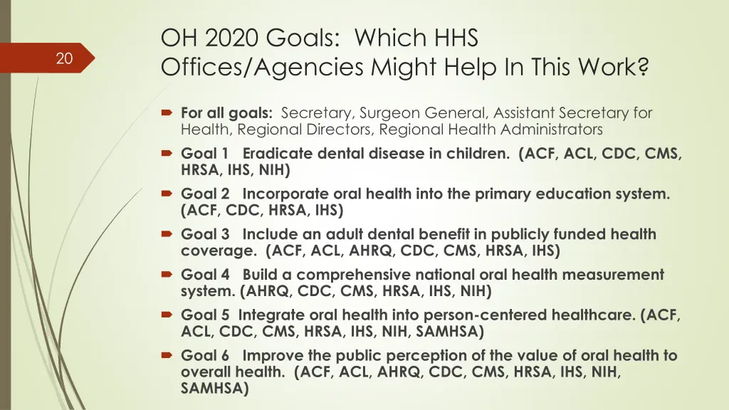 oh 2020 goals which hhs offices agencies might 1