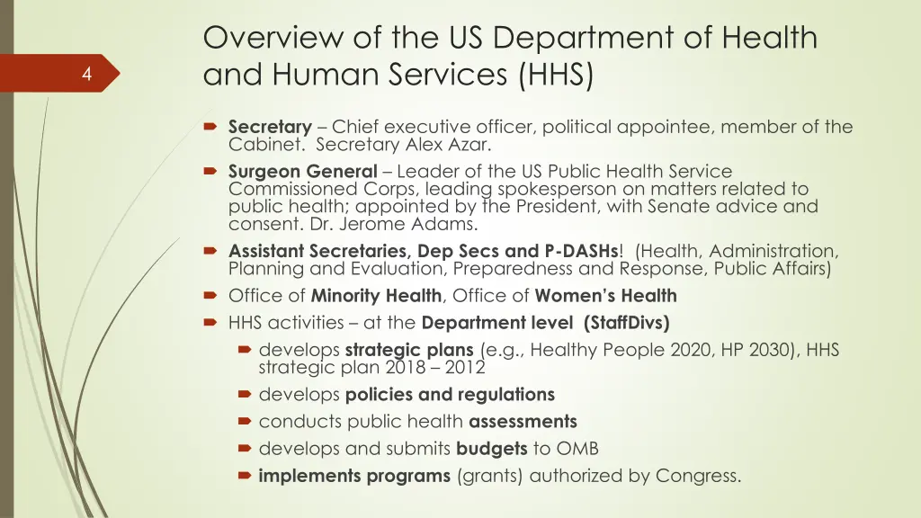 overview of the us department of health and human