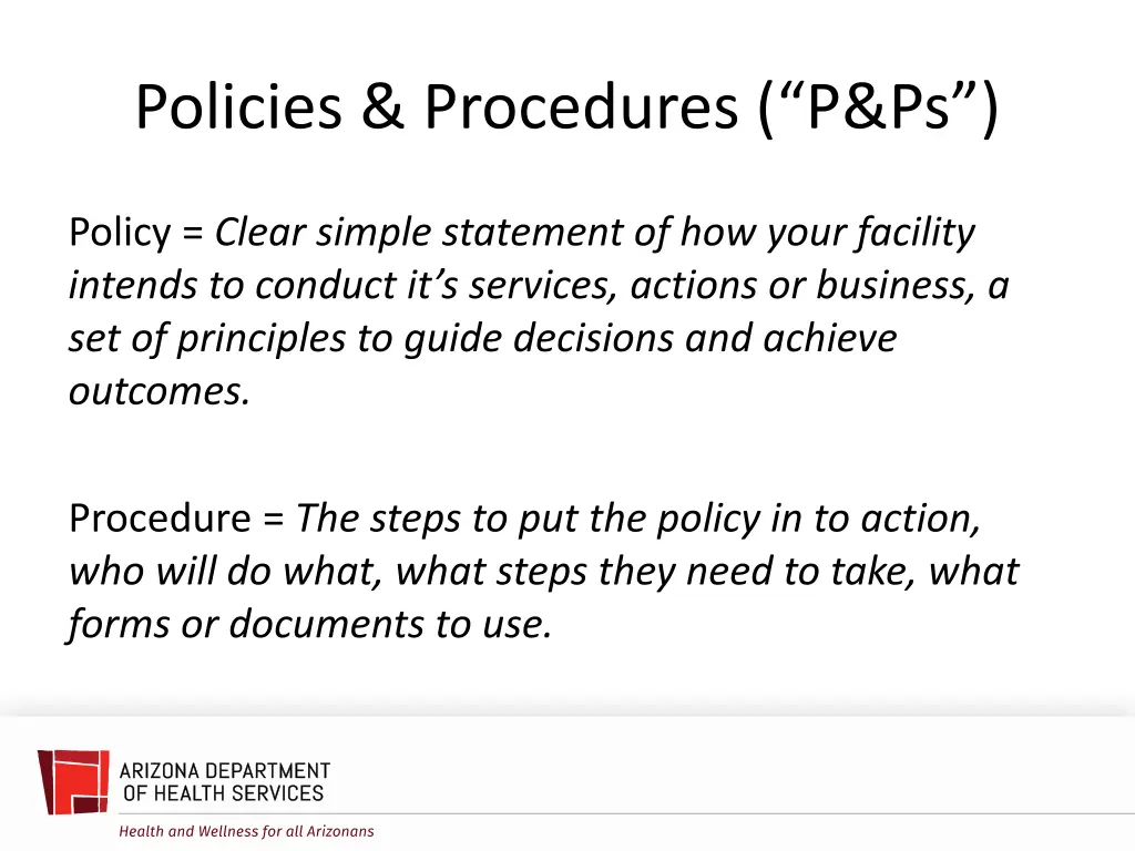 policies procedures p ps 1