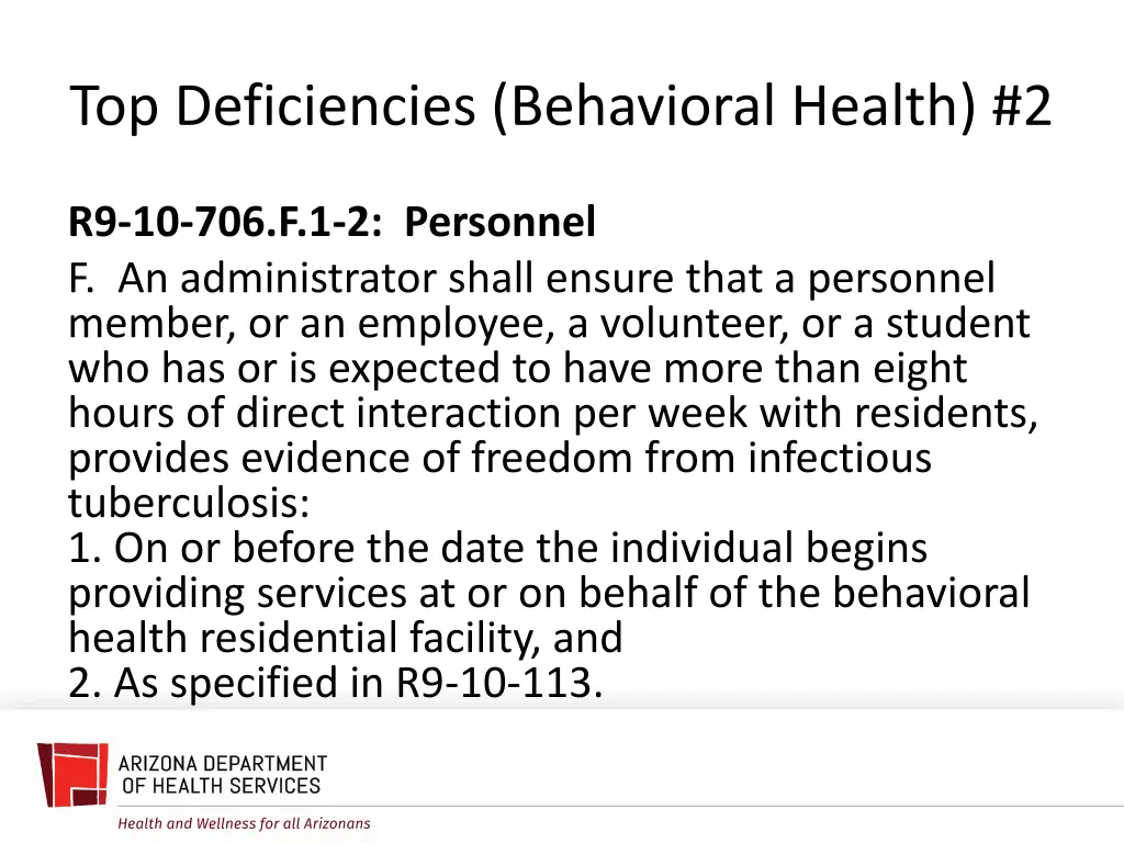 top deficiencies behavioral health 2