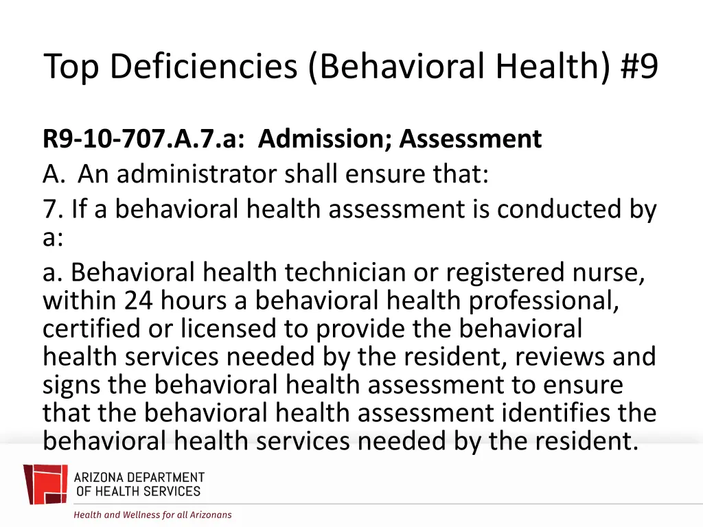 top deficiencies behavioral health 9