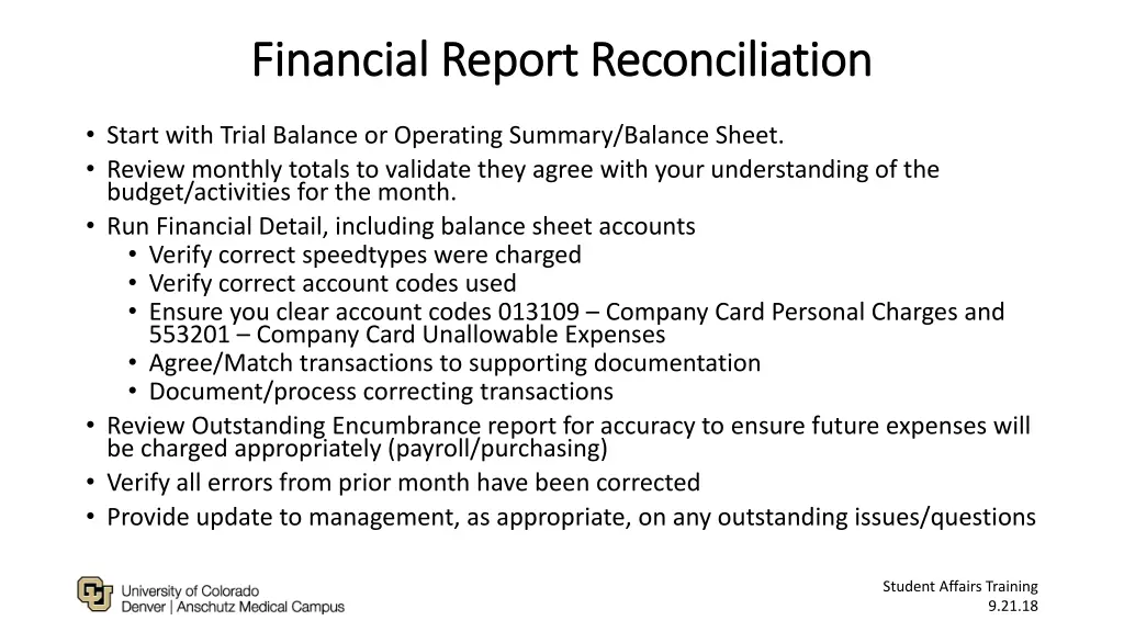 financial report reconciliation financial report