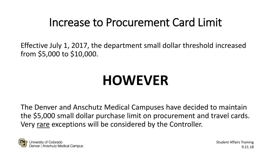 increase to procurement card limit increase