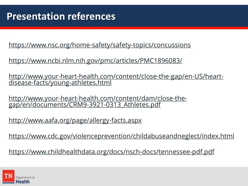 presentation references