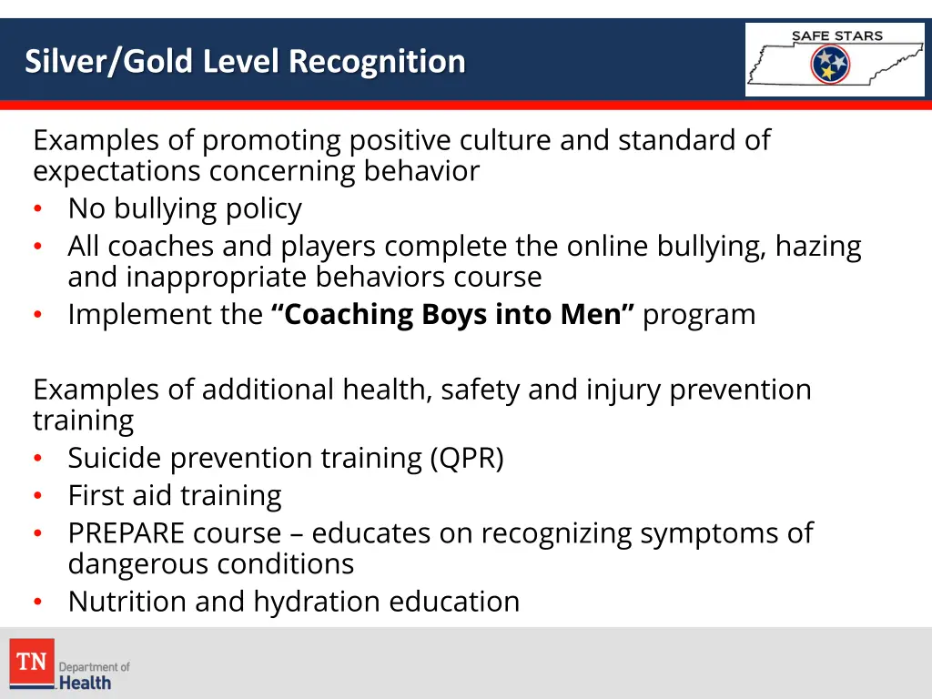 silver gold level recognition 1