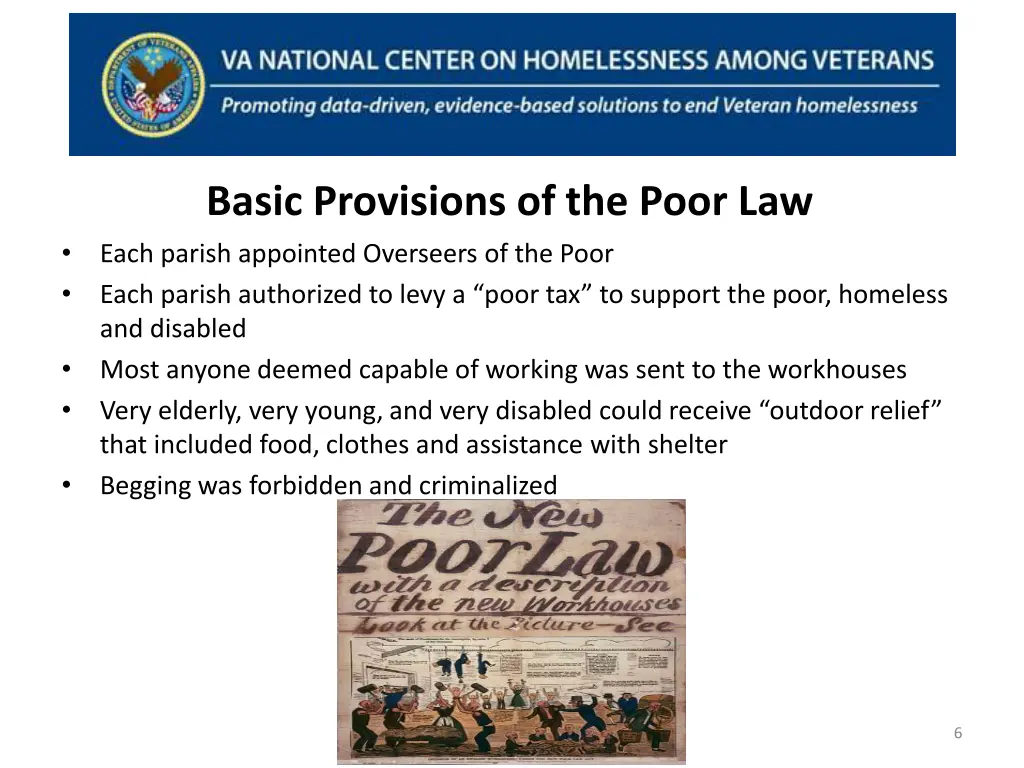 basic provisions of the poor law