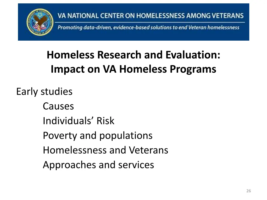 homeless research and evaluation impact