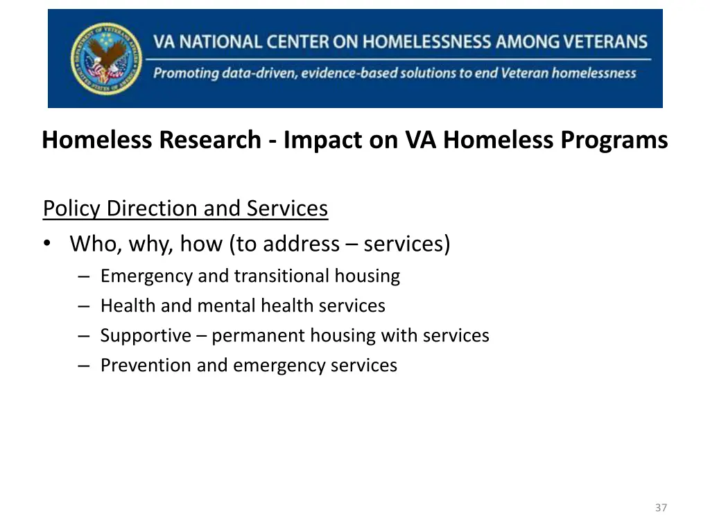 homeless research impact on va homeless programs 10