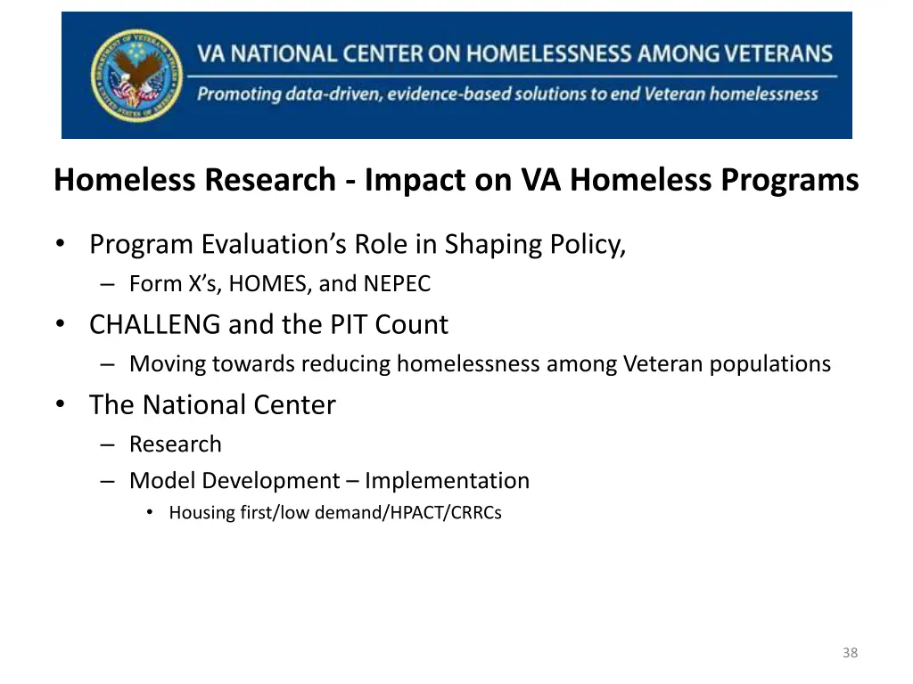 homeless research impact on va homeless programs 11