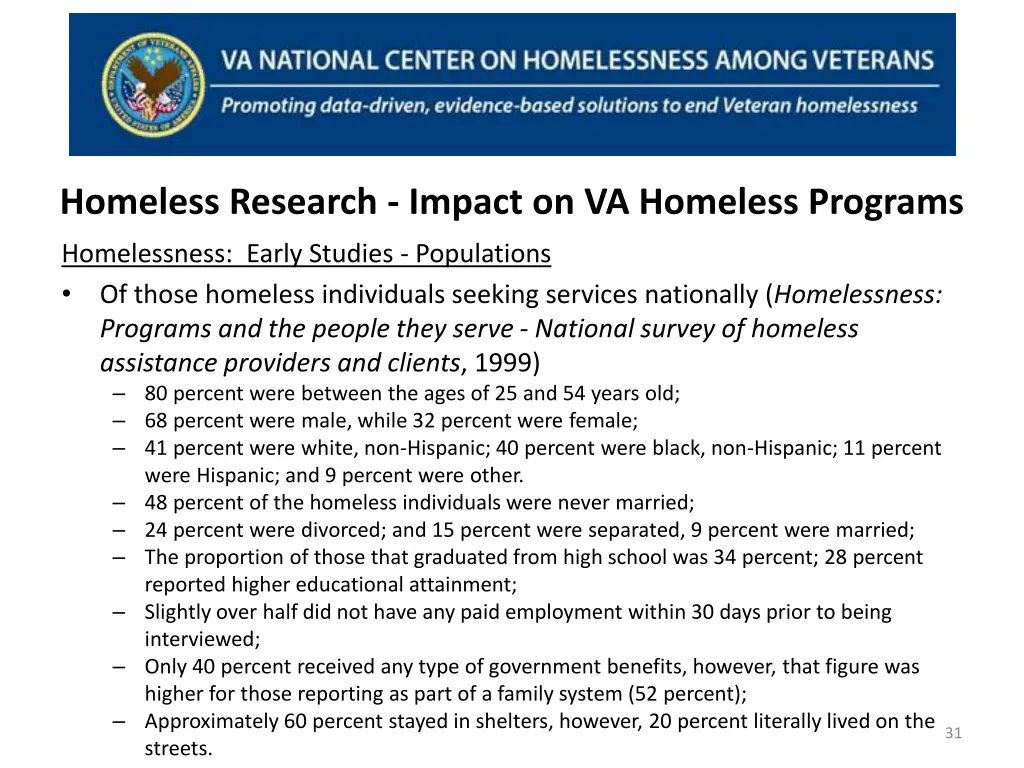 homeless research impact on va homeless programs 4