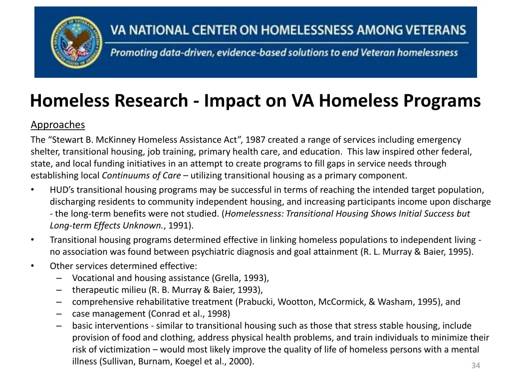 homeless research impact on va homeless programs 7