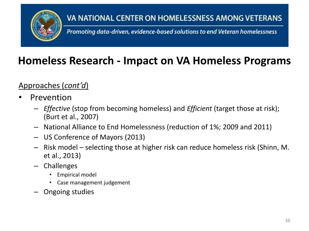 homeless research impact on va homeless programs 9