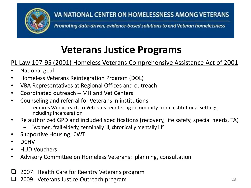 veterans justice programs