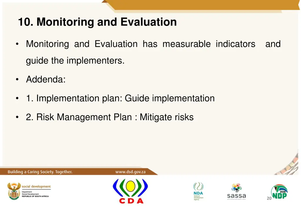 10 monitoring and evaluation