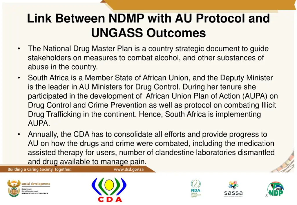 link between ndmp with au protocol and ungass