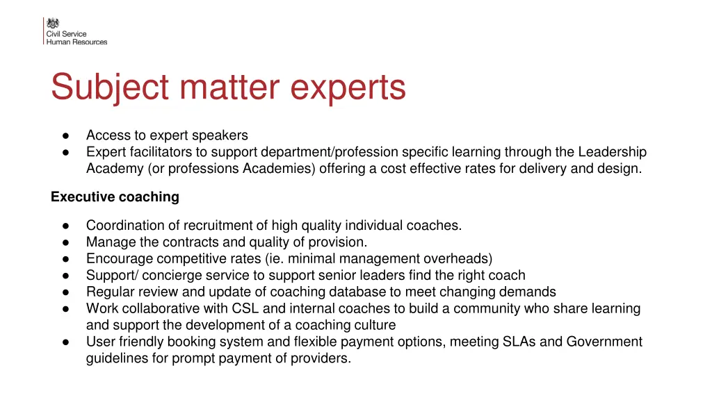 subject matter experts