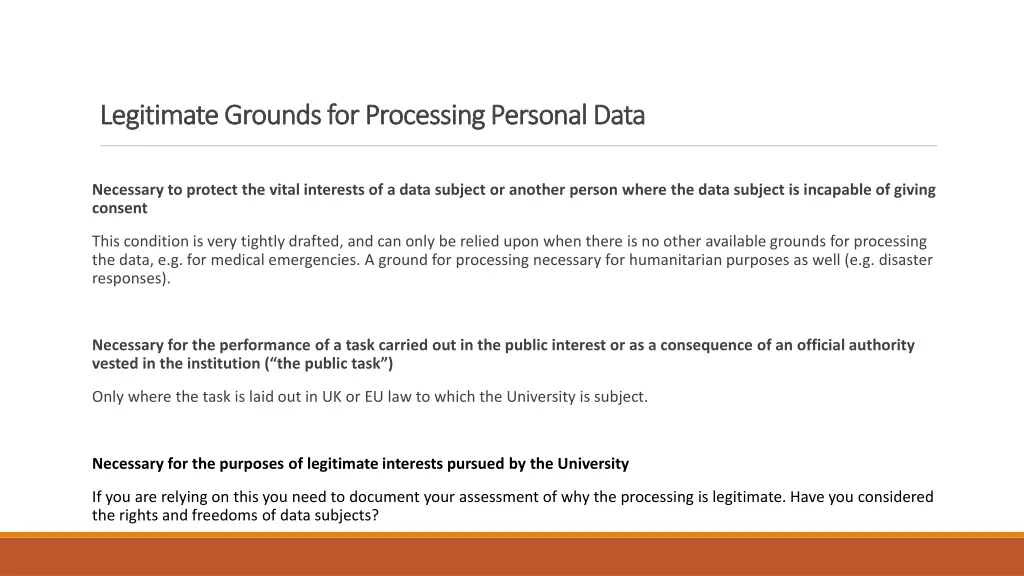 legitimate grounds for processing personal data 1