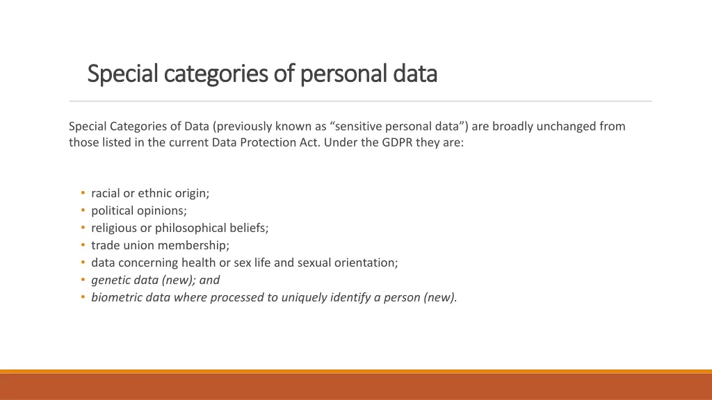 special categories of personal data special