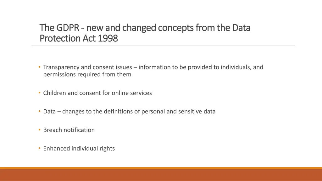 the gdpr the gdpr new and changed concepts from