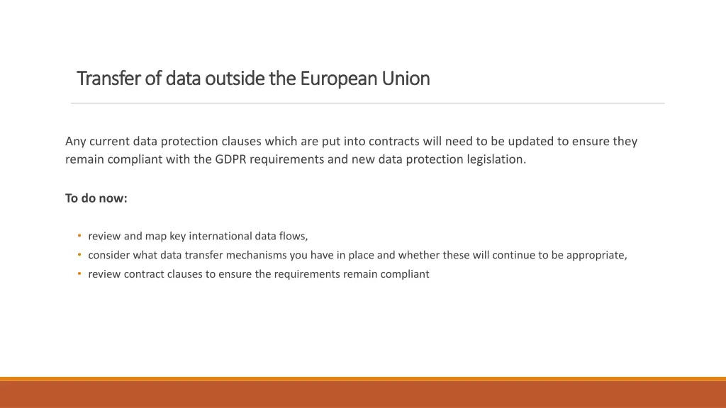 transfer of data outside the european union 1