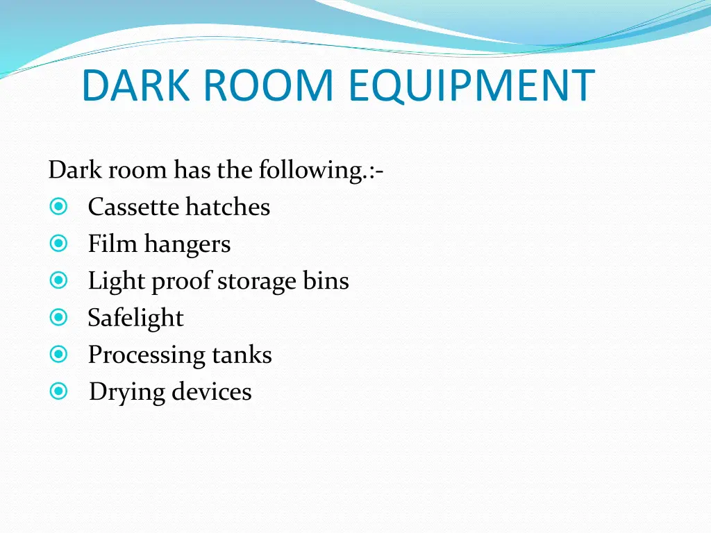 dark room equipment