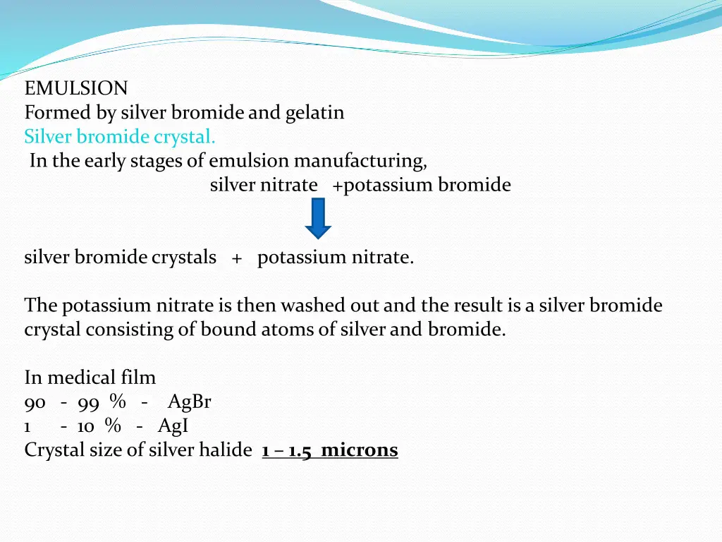 emulsion formed by silver bromide and gelatin