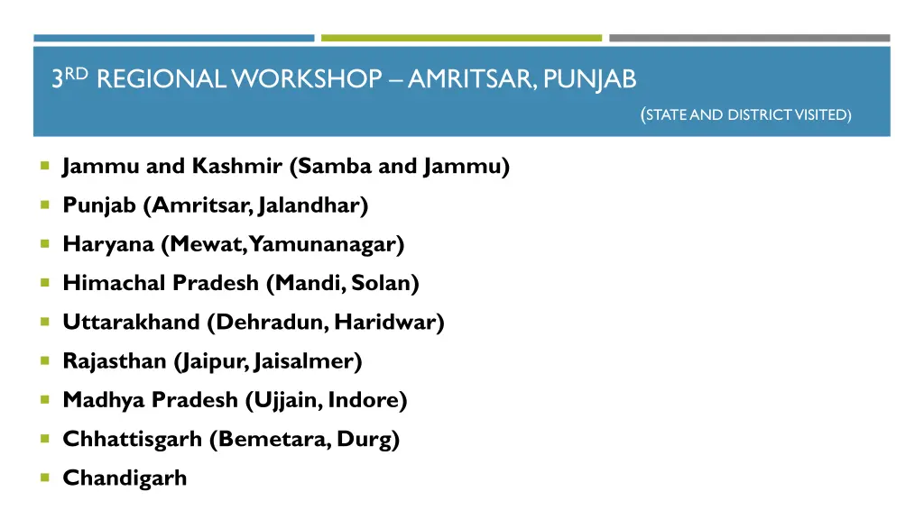 3 rd regional workshop amritsar punjab