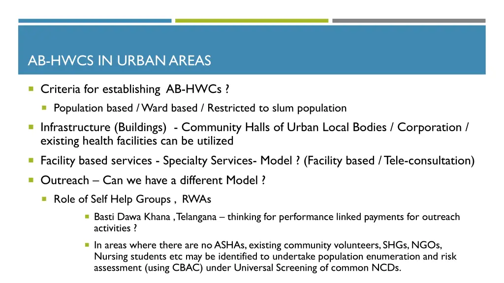 ab hwcs in urban areas