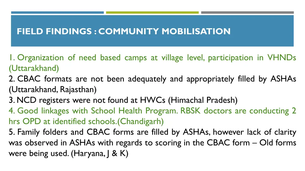 field findings community mobilisation