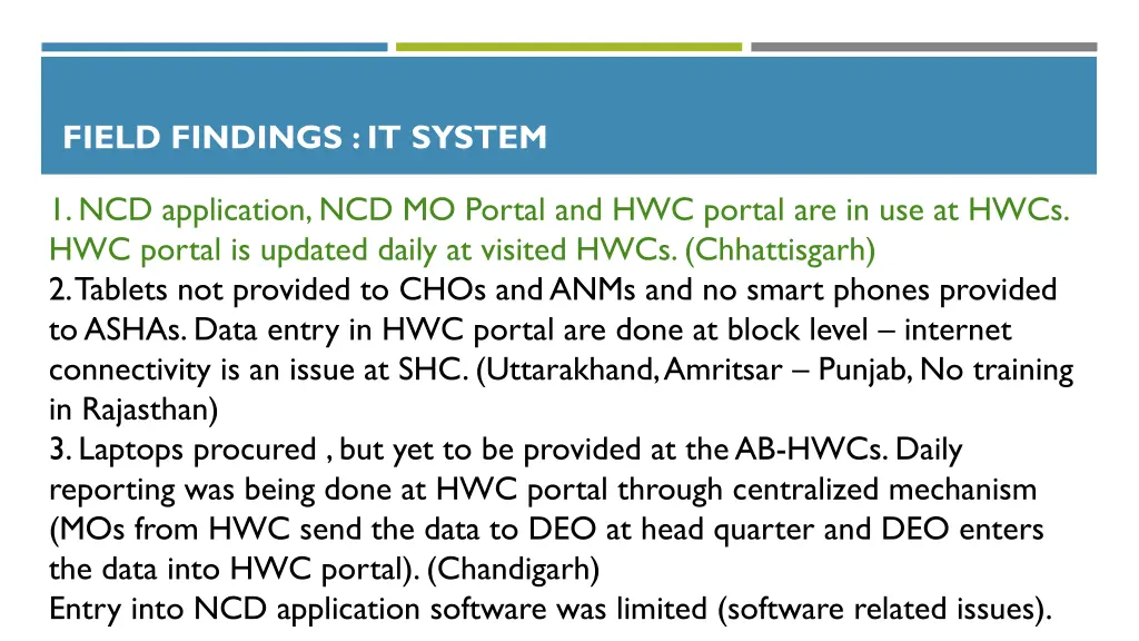 field findings it system