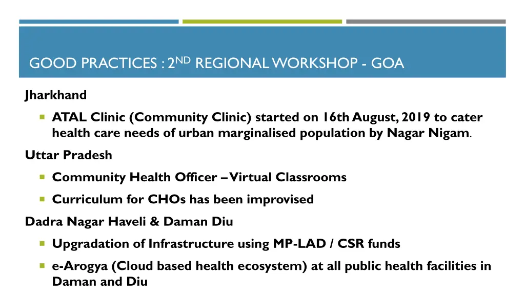 good practices 2 nd regional workshop goa 1