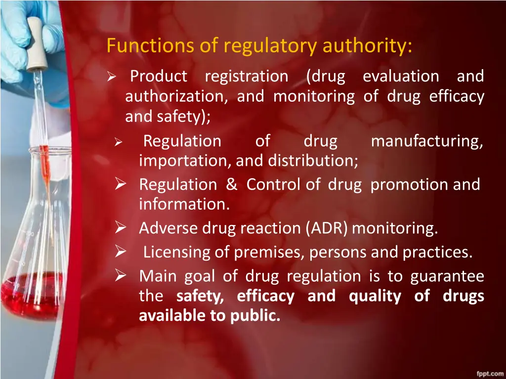 functions of regulatory authority