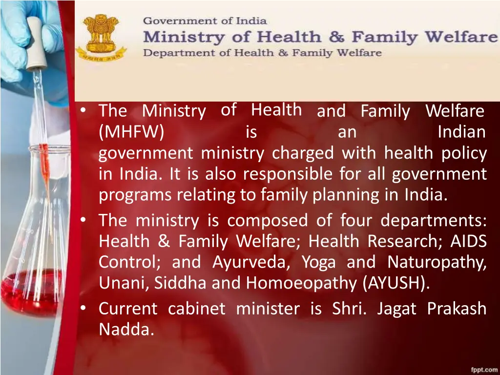 the ministry mhfw government ministry charged