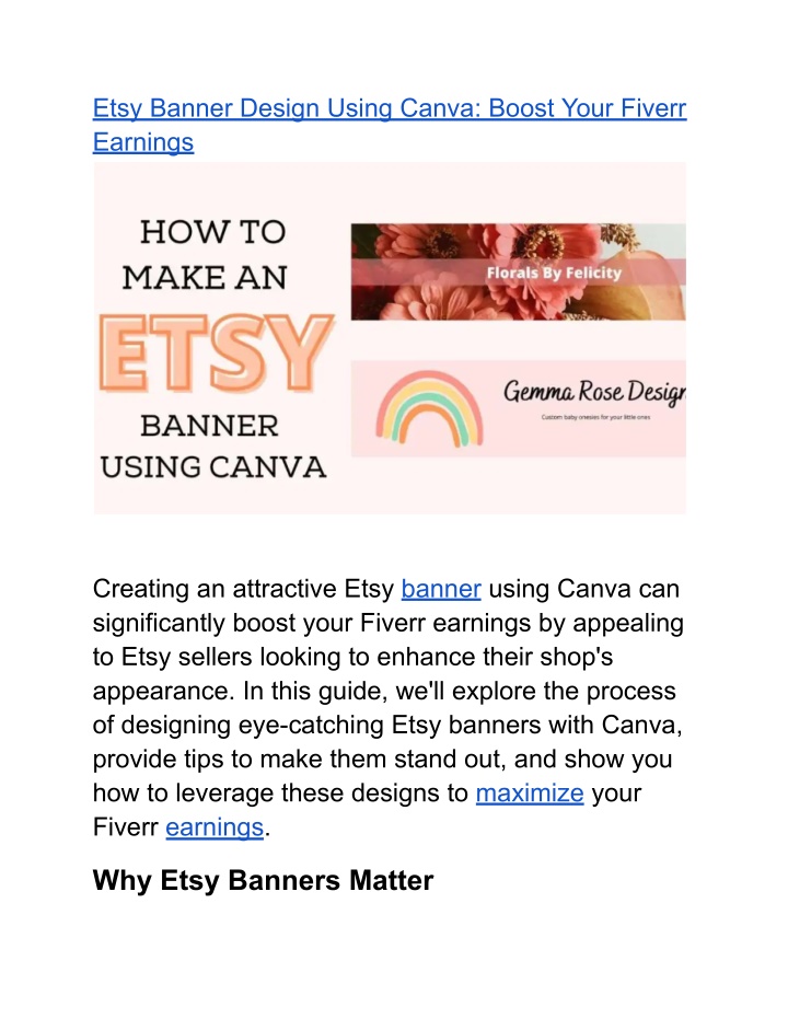 etsy banner design using canva boost your fiverr