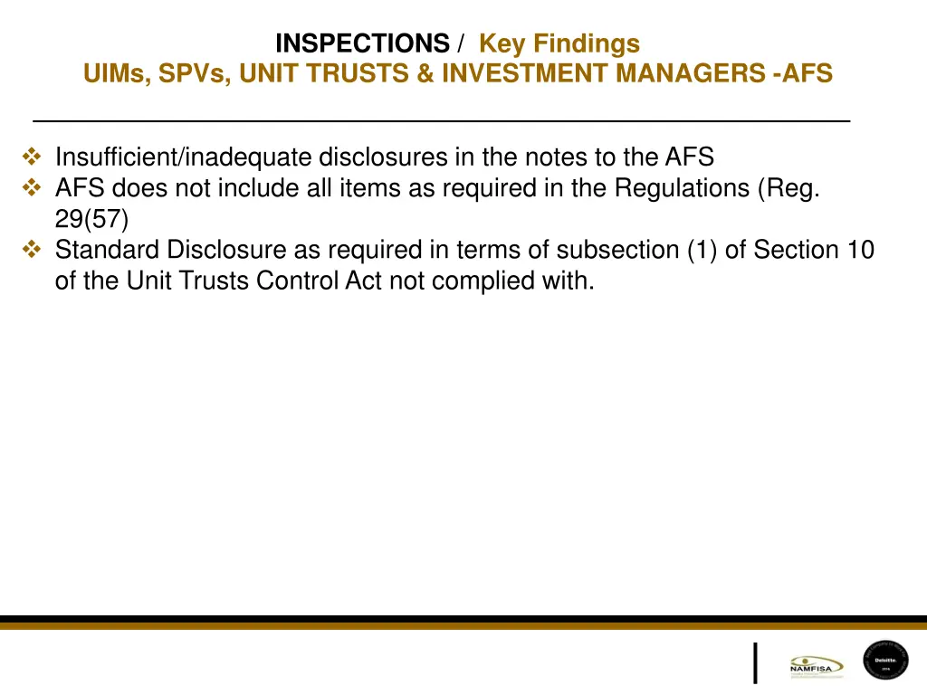 inspections key findings