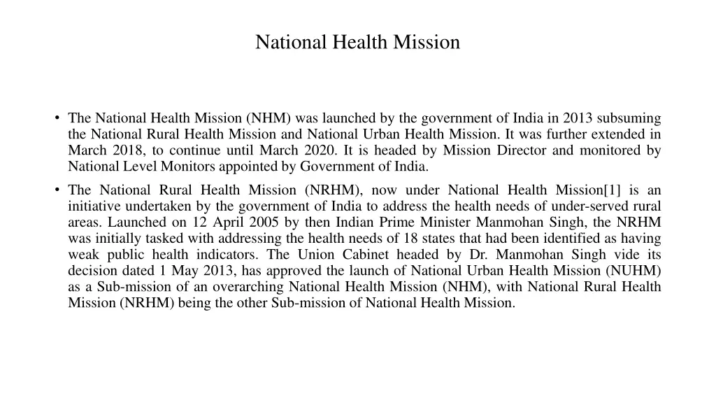 national health mission