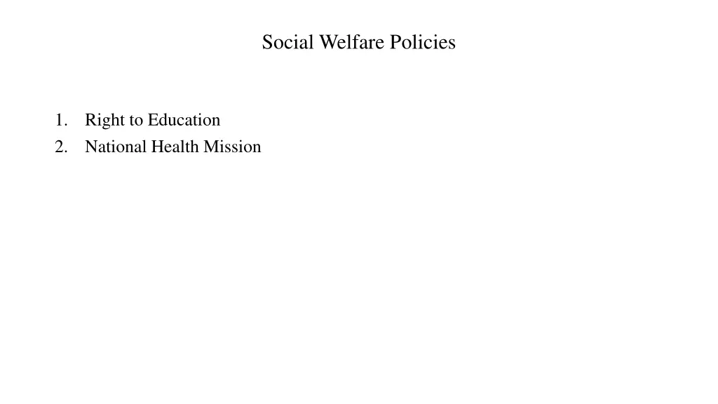 social welfare policies