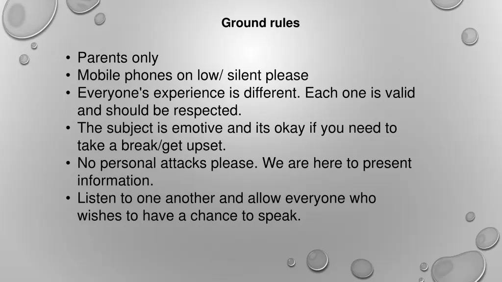 ground rules