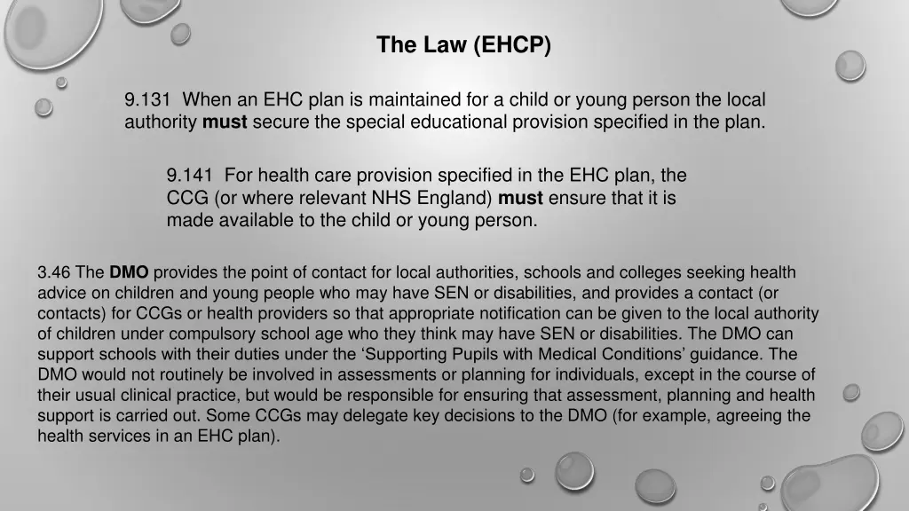 the law ehcp