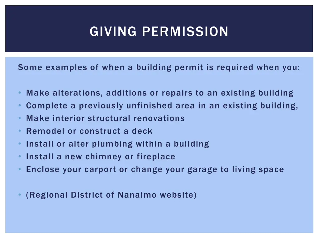 giving permission 7