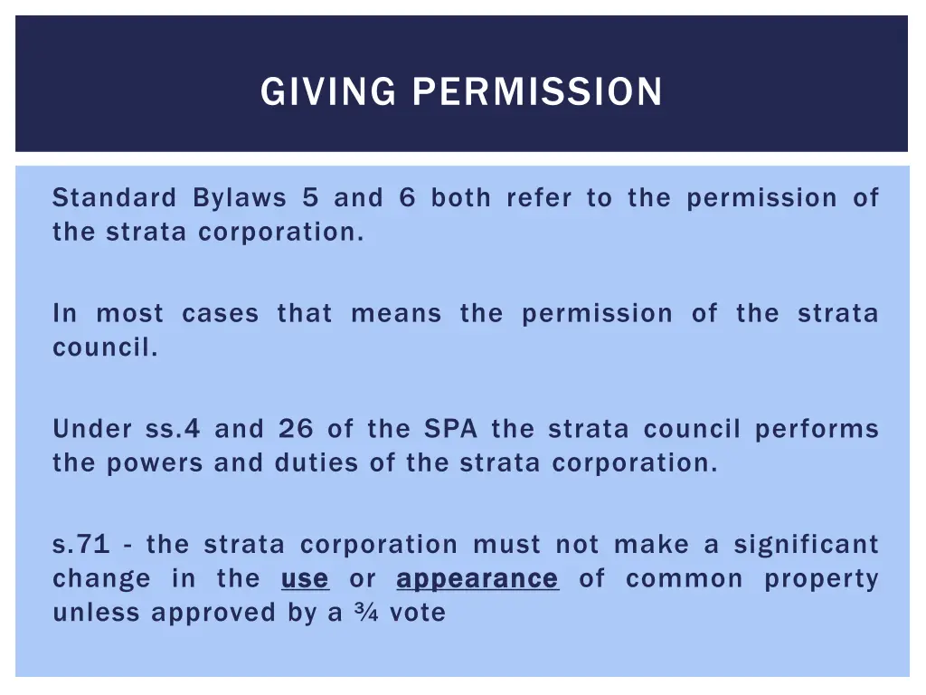 giving permission