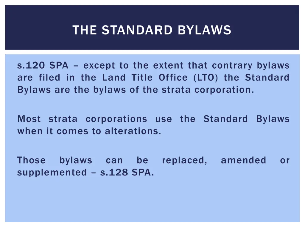 the standard bylaws